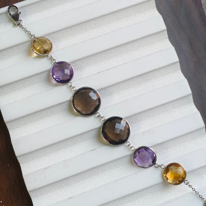 Prism Play Multi gemstone silver Bracelet