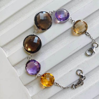 Prism Play Multi gemstone silver Bracelet
