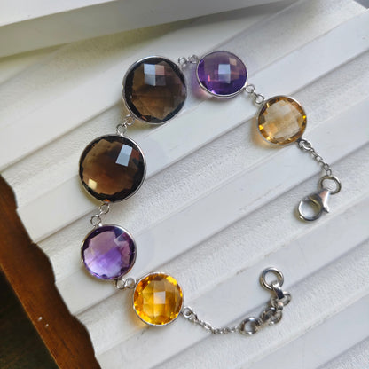 Prism Play Multi gemstone silver Bracelet