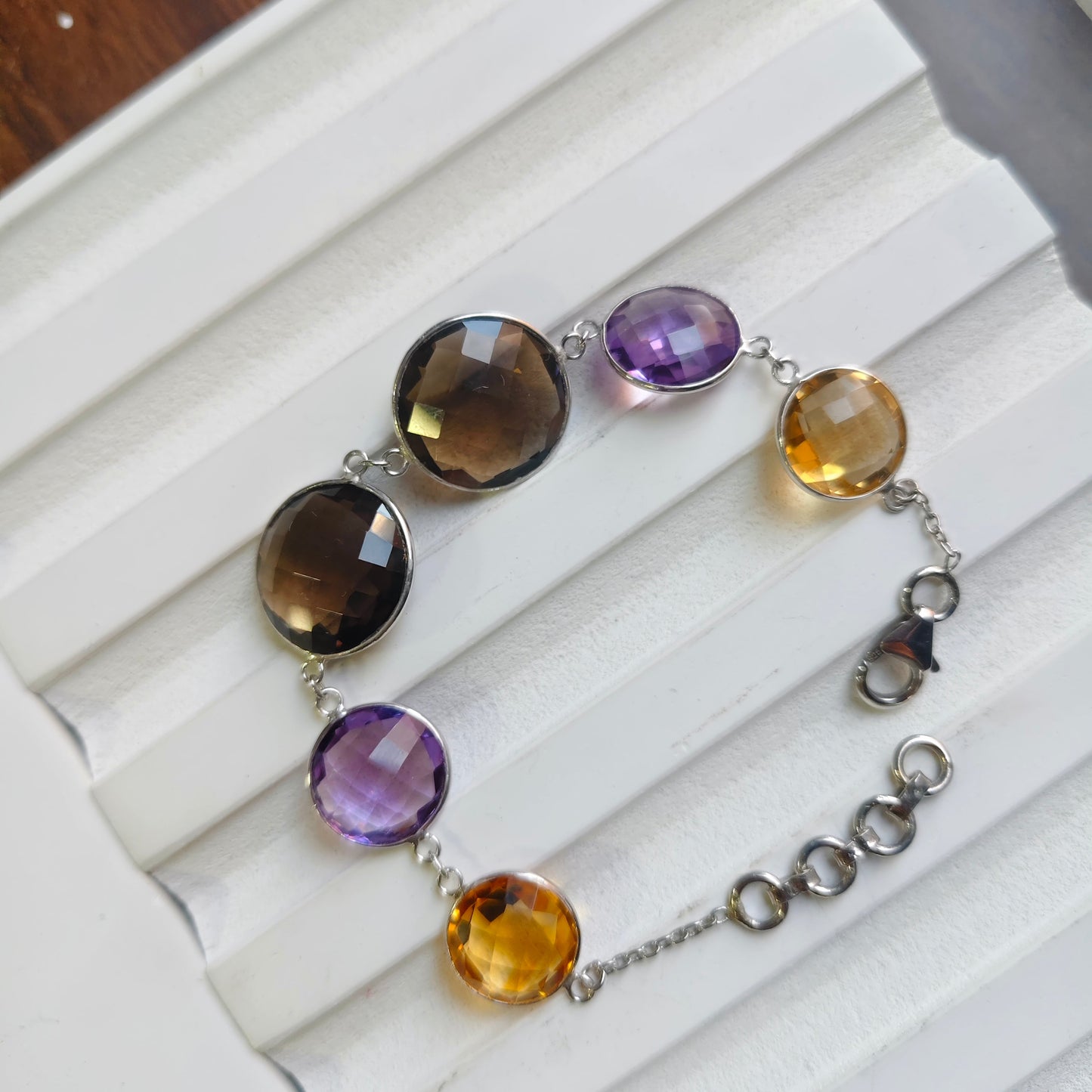 Prism Play Multi gemstone silver Bracelet