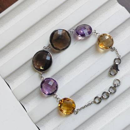 Prism Play Multi gemstone silver Bracelet