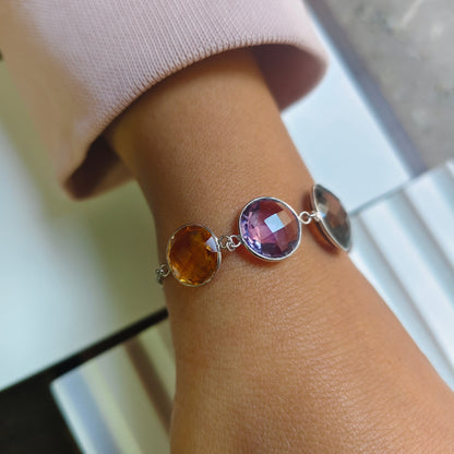 Prism Play Multi gemstone silver Bracelet