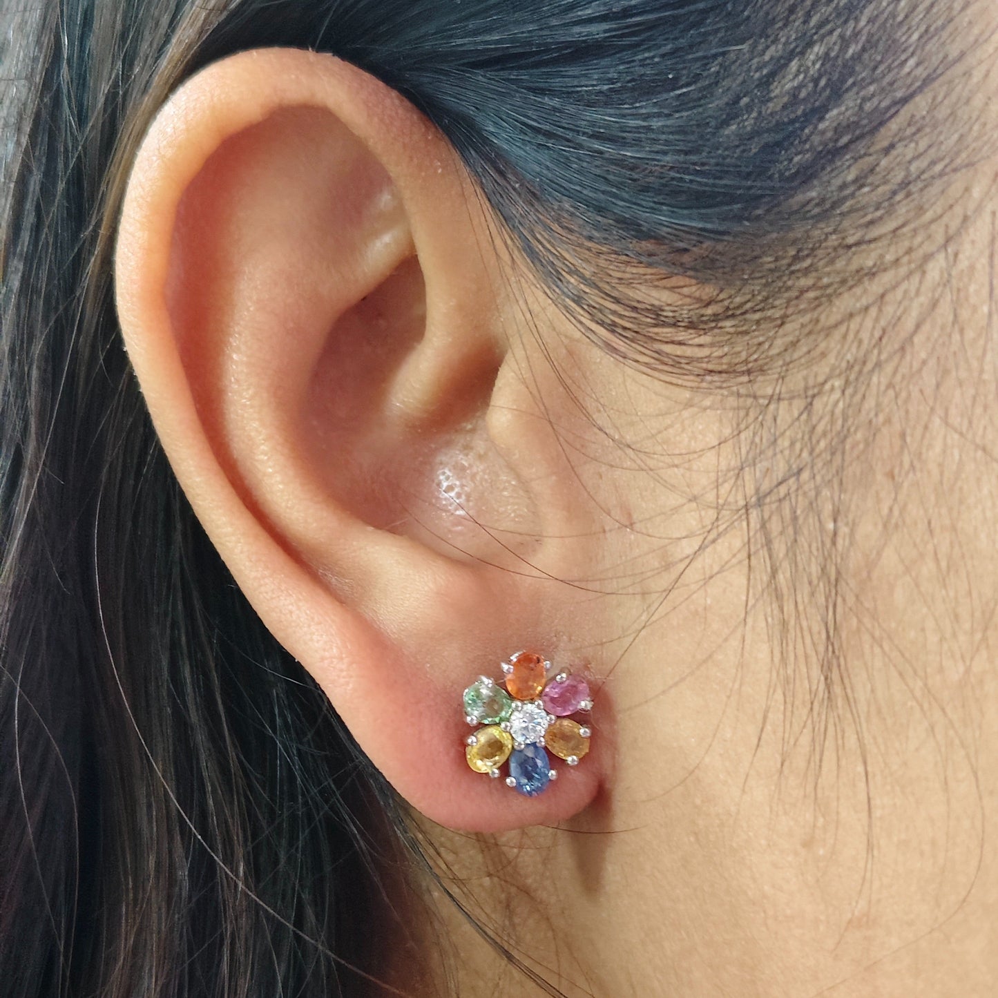 Bloom Multi Sapphire Studs