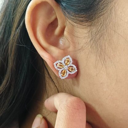 Glamour Fiesta Citrine Studs
