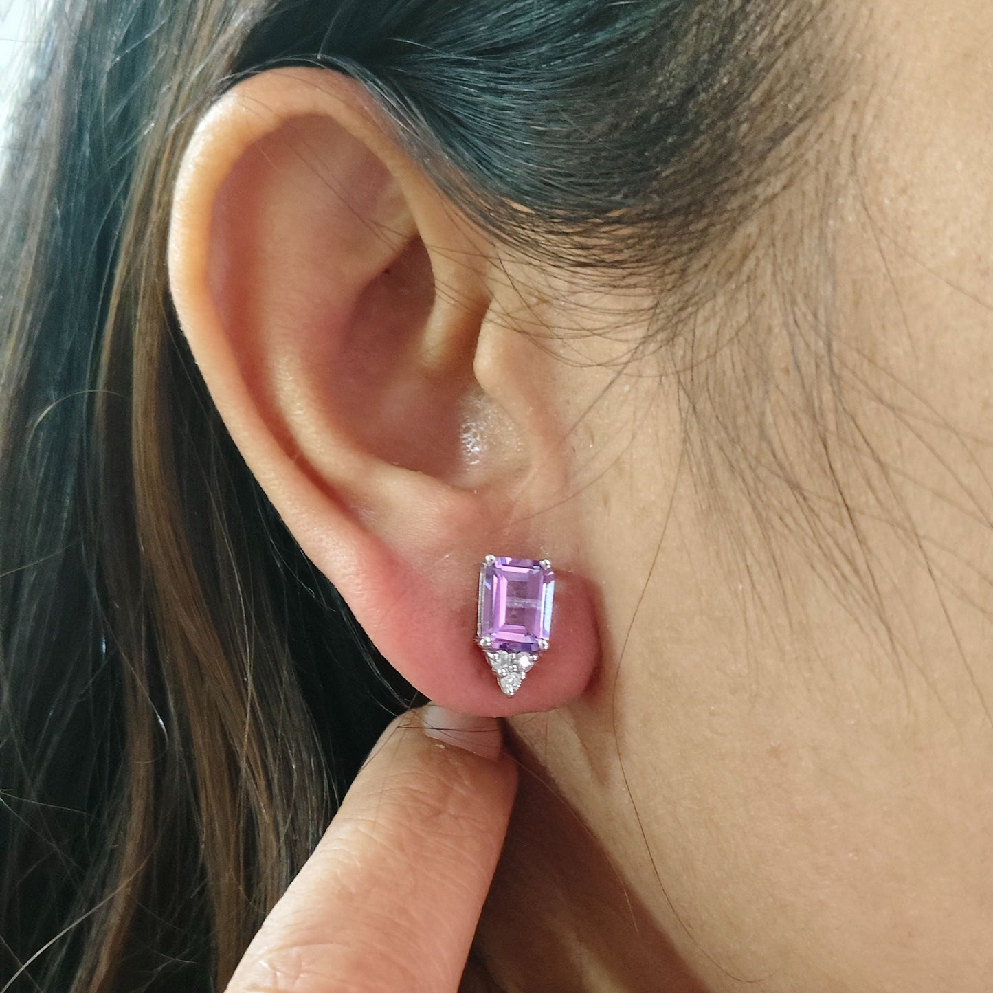 Radiant love Amethyst Studs