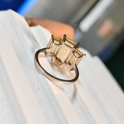 3 Baguette Citrine Gemstone Ring