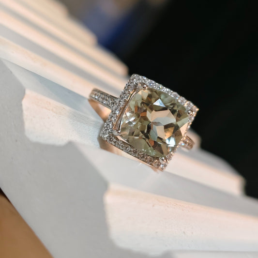 Cubo Green Amethyst Ring