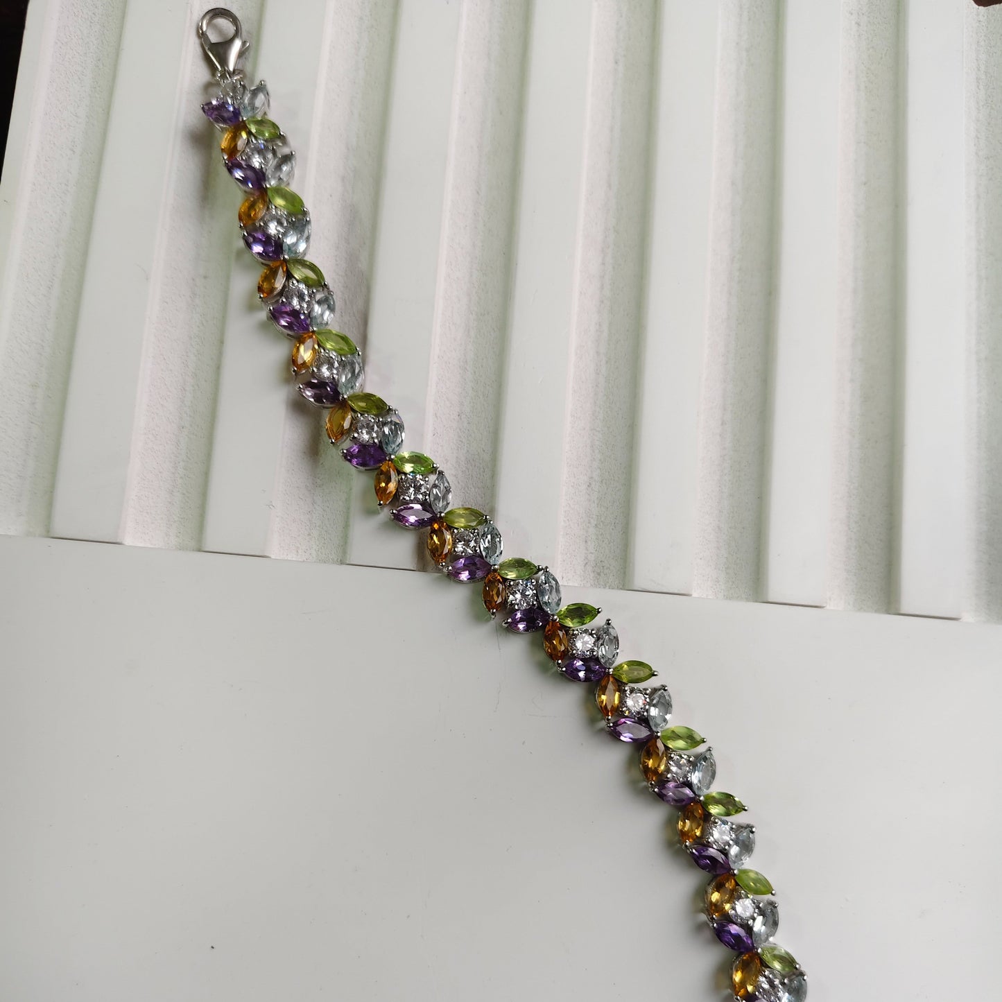 Multigemstone 925 Tennis Bracelet