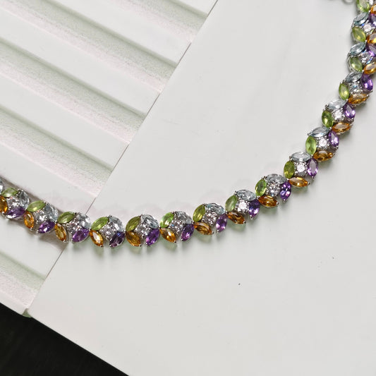 Multigemstone 925 Tennis Bracelet