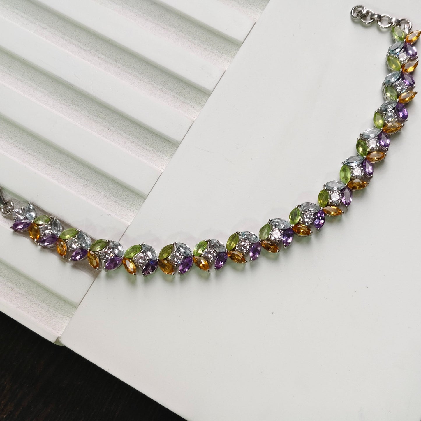 Multigemstone 925 Tennis Bracelet