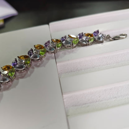 Multigemstone 925 Tennis Bracelet