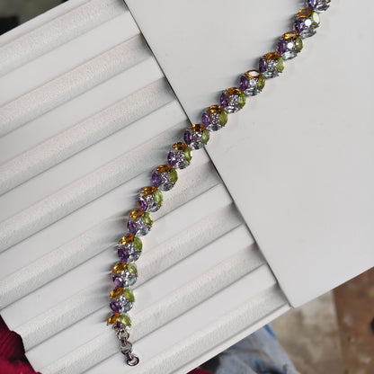 Multigemstone 925 Tennis Bracelet