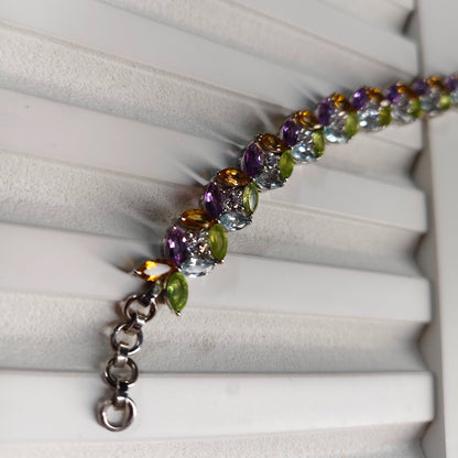 Multigemstone 925 Tennis Bracelet