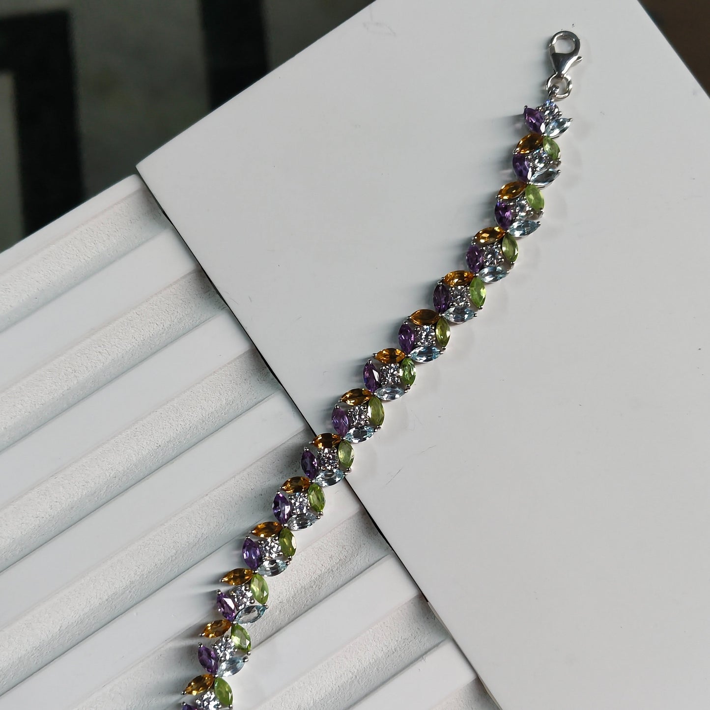 Multigemstone 925 Tennis Bracelet