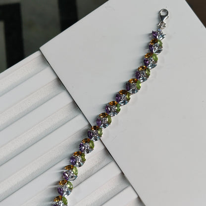 Multigemstone 925 Tennis Bracelet