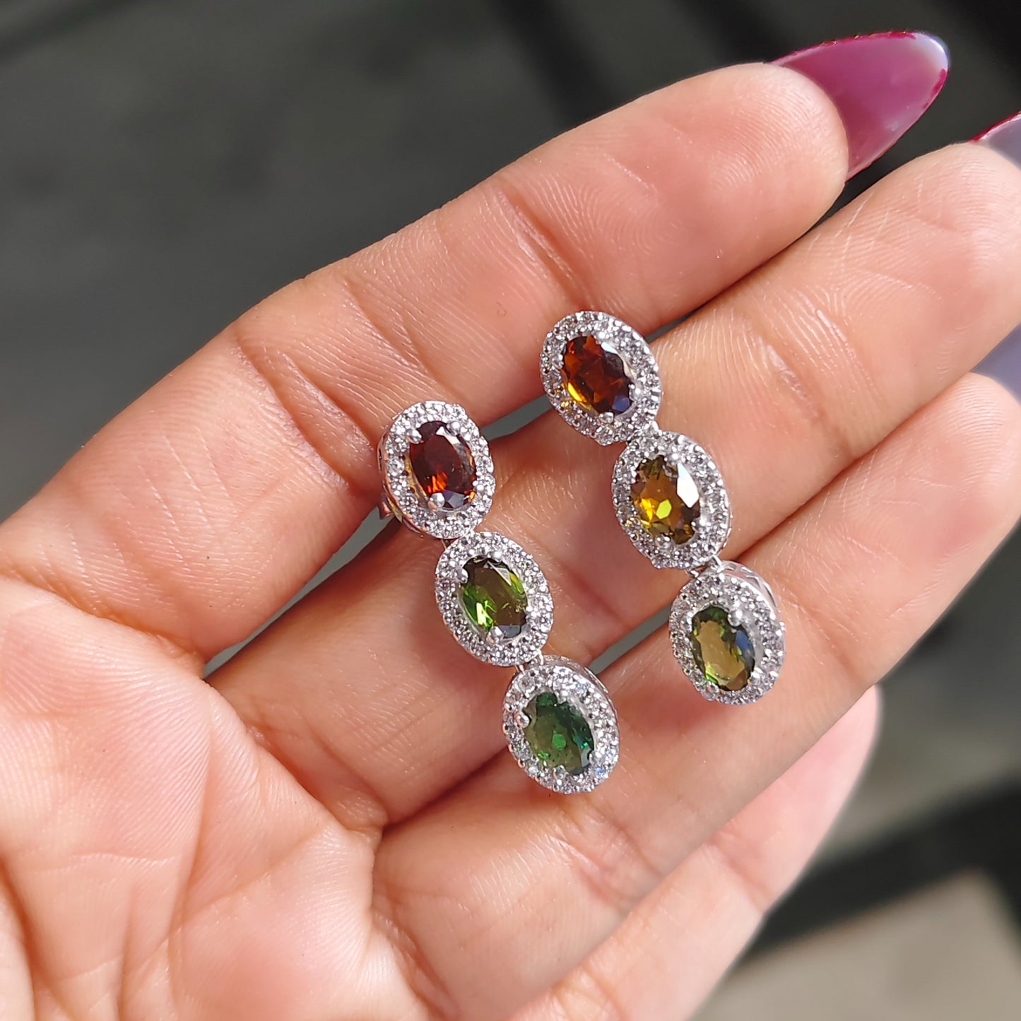 Royal Trellis Multi tourmaline Earrings