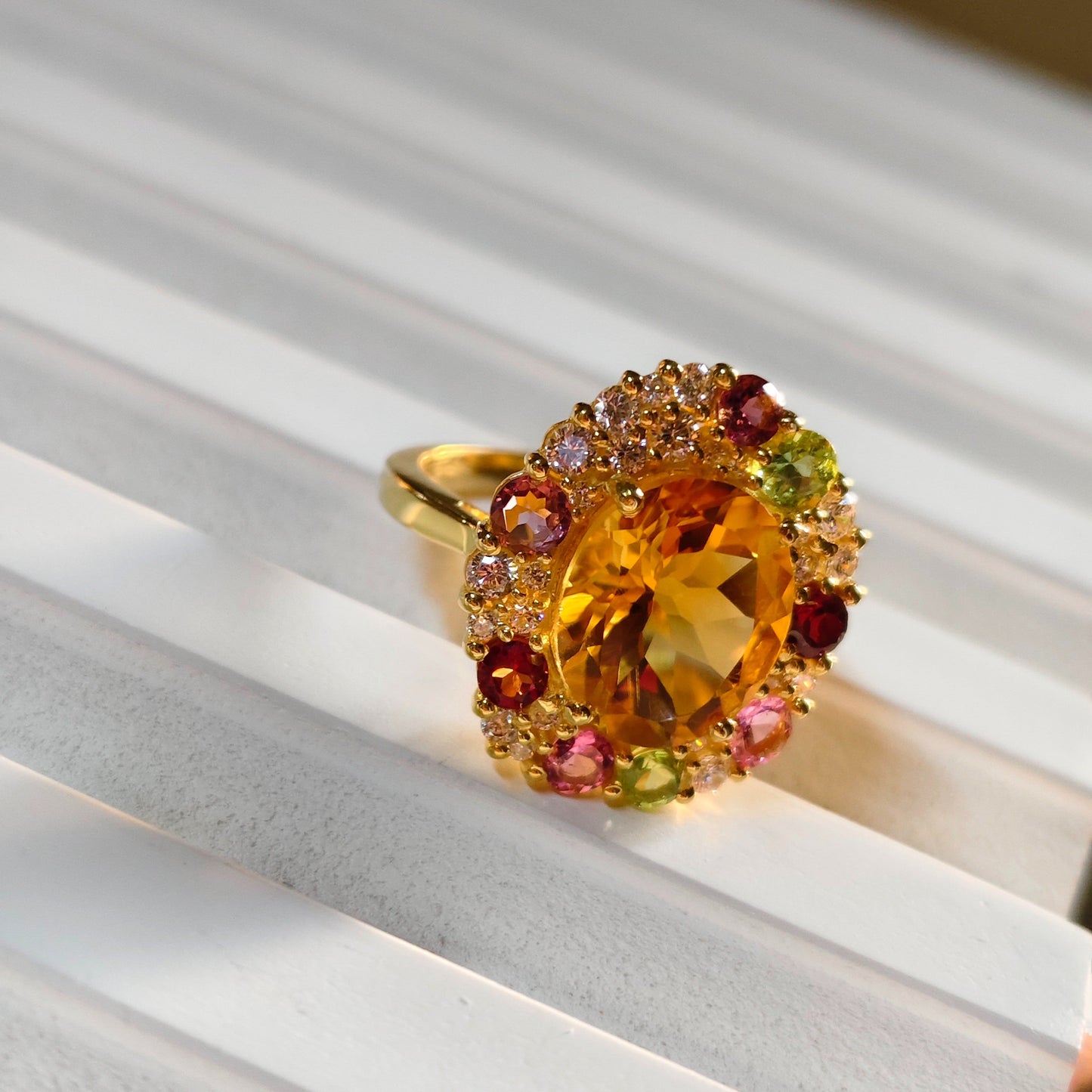 Sunburst Natural Citrine Ring