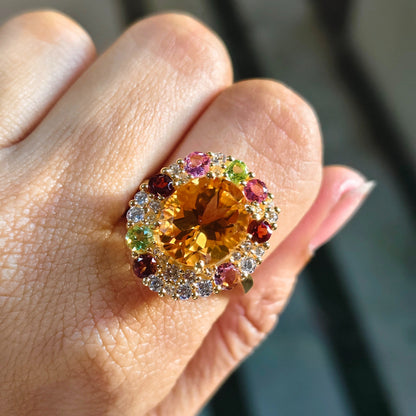 Sunburst Natural Citrine Ring