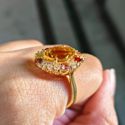 Sunburst Natural Citrine Ring