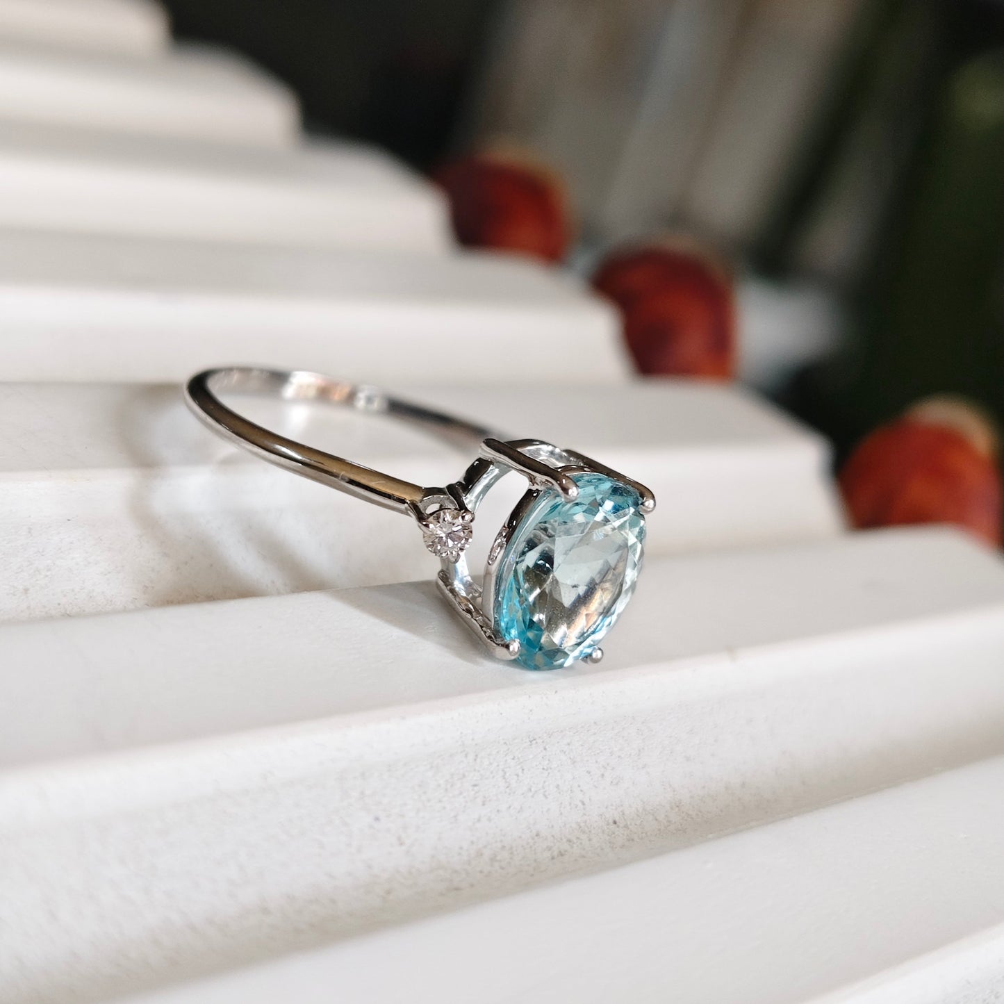 Aqua Grace Natural Aquamarine Ring