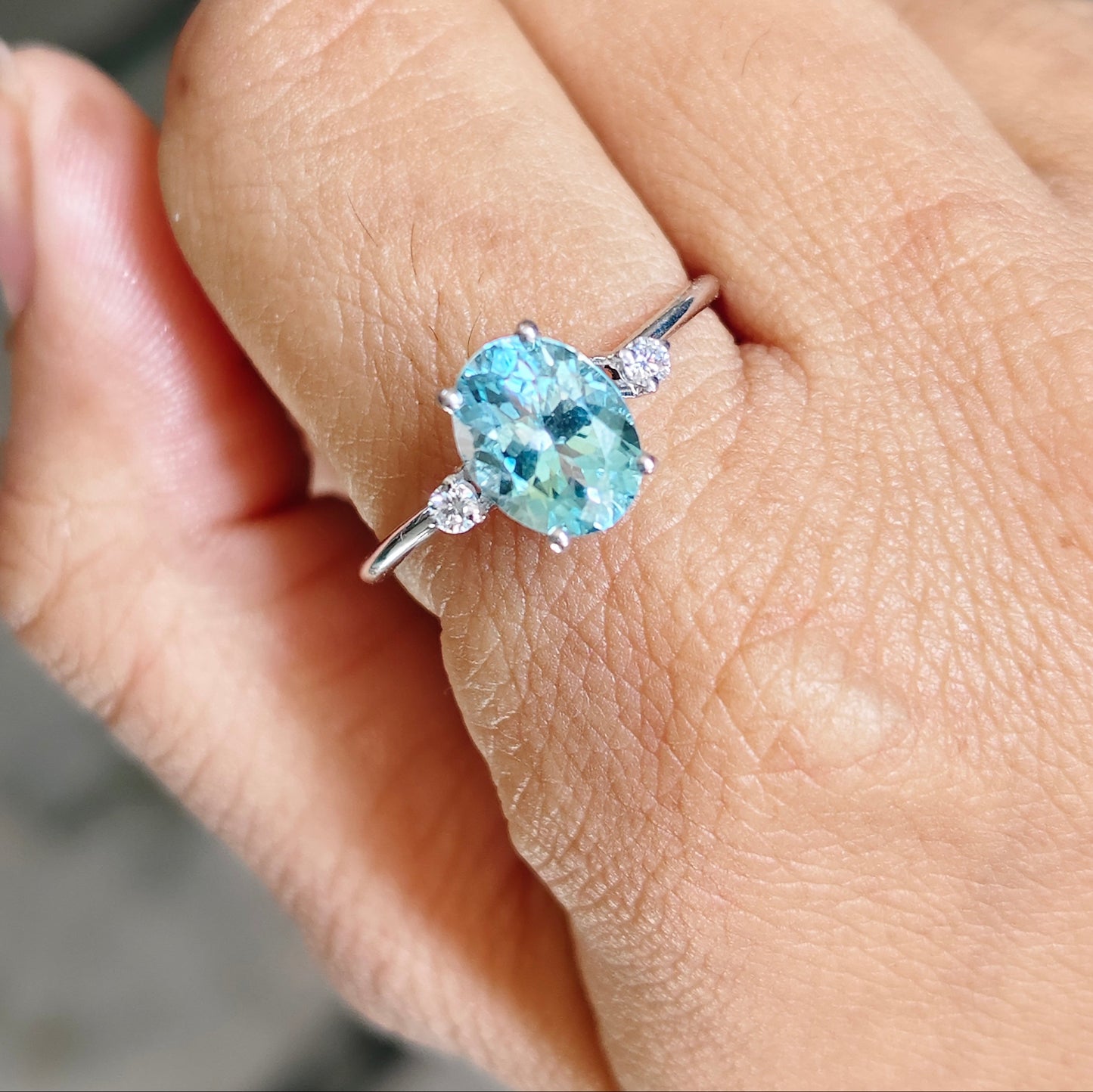 Aqua Grace Natural Aquamarine Ring