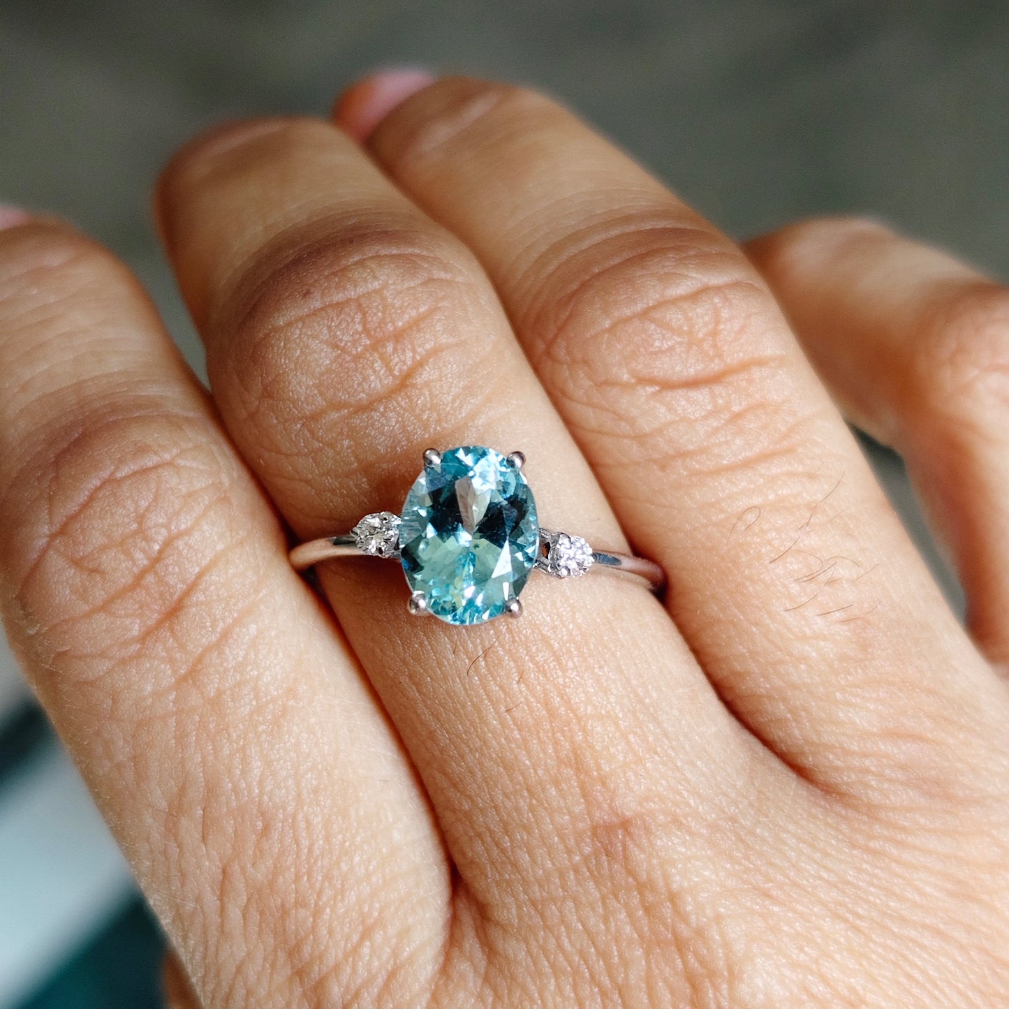 Aqua Grace Natural Aquamarine Ring