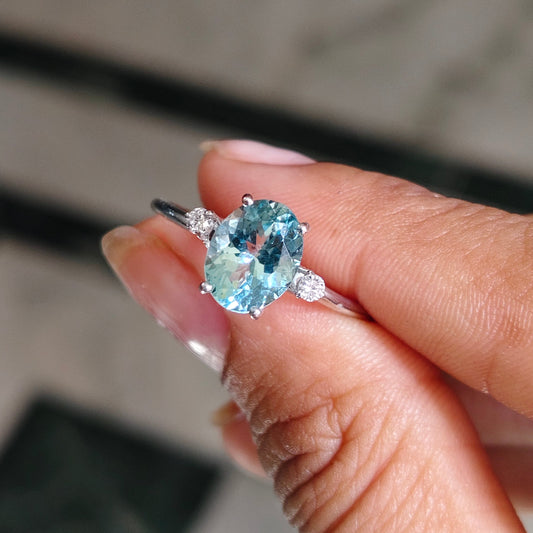 Aqua Grace Natural Aquamarine Ring