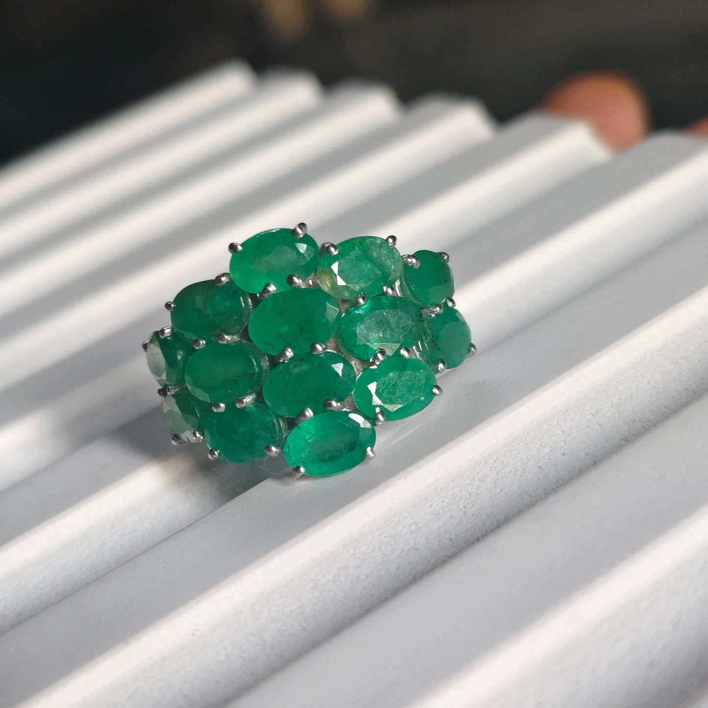 Honey Comb Emerald Ring