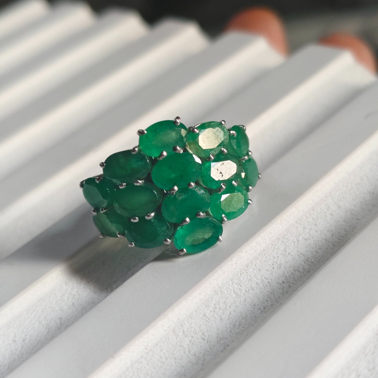 Honey Comb Emerald Ring