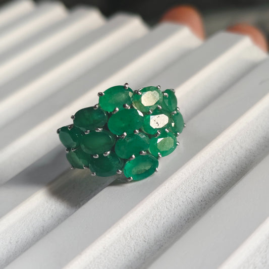 Honey Comb Emerald Ring