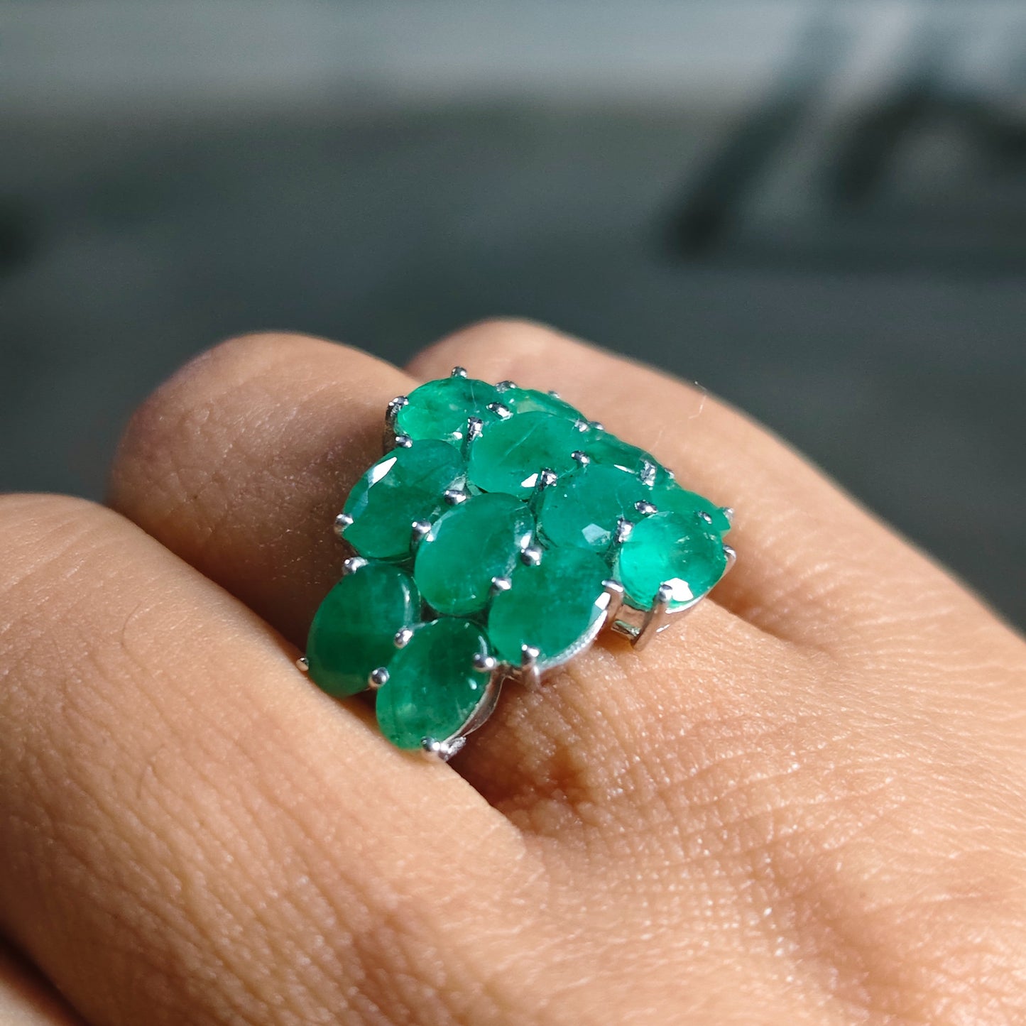 Honey Comb Emerald Ring