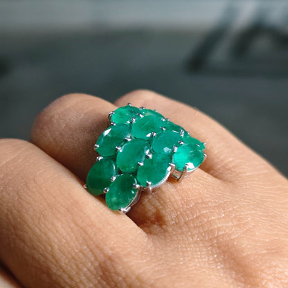 Honey Comb Emerald Ring
