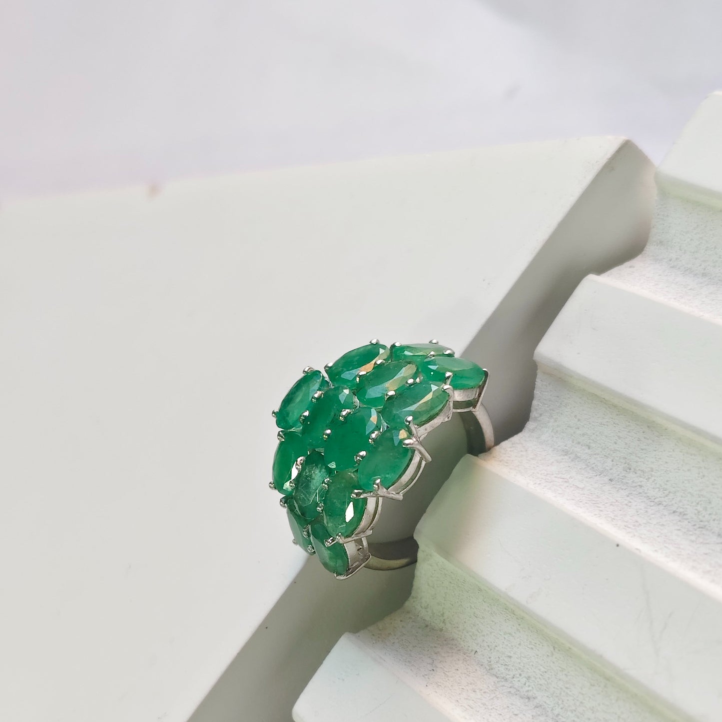 Honey Comb Emerald Ring