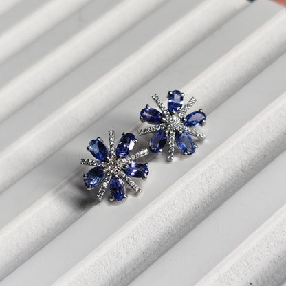 Tanza Bloom Natural Tanzanite Stud Earrings