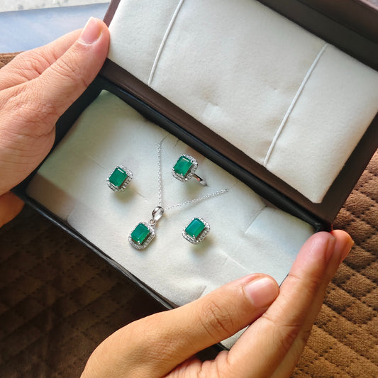 Cherished Charm Natural Green Onyx Set