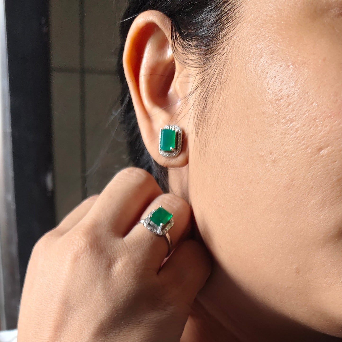 Cherished Charm Natural Green Onyx Set