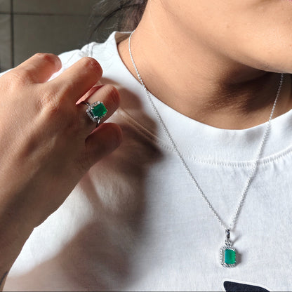 Cherished Charm Natural Green Onyx Set