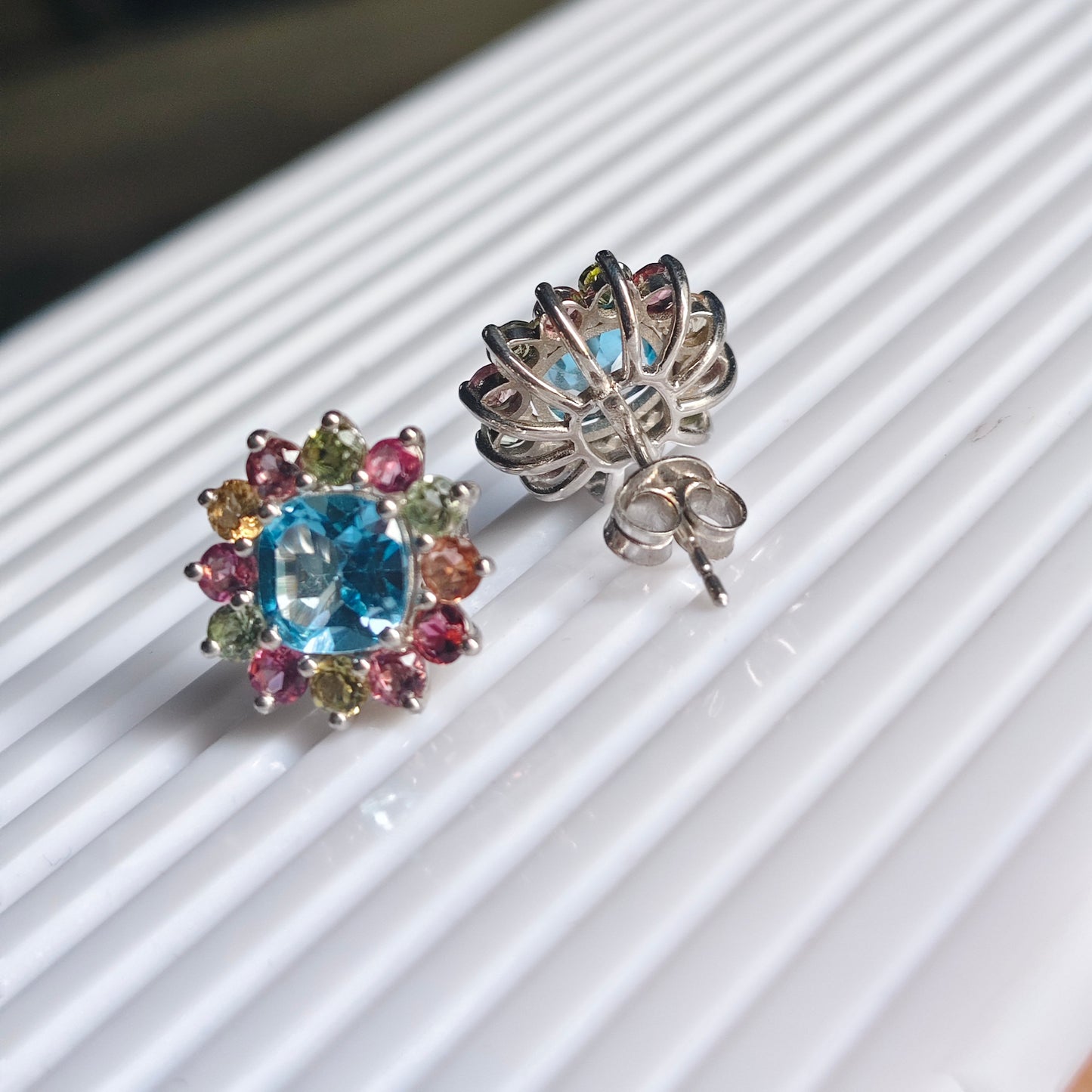 Bloom Royale Swiss Blue Topaz Earrings