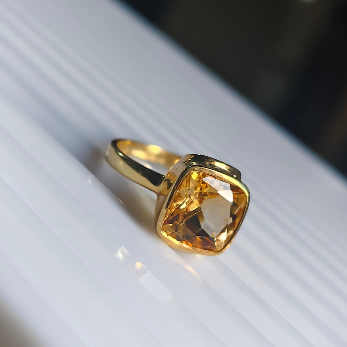 Citriva Natural Citrine Unisex Ring