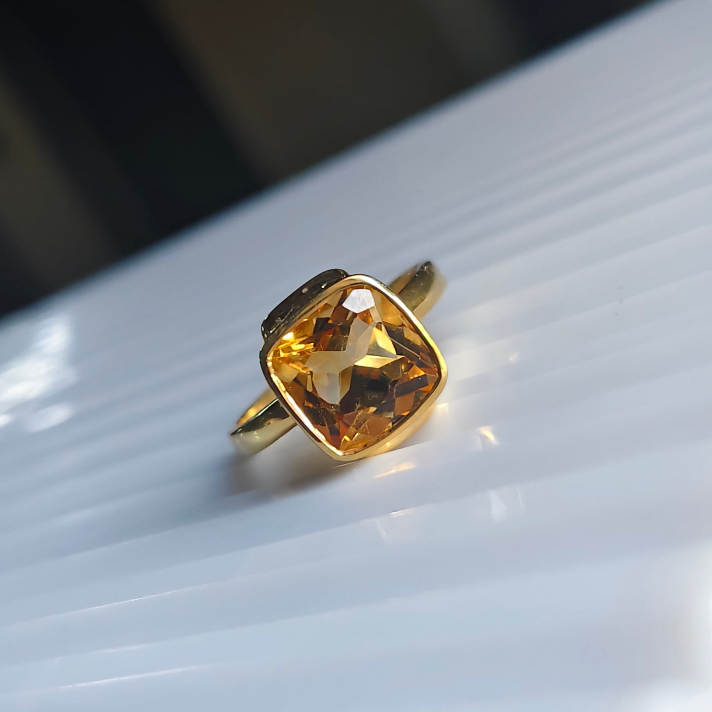 Citriva Natural Citrine Unisex Ring
