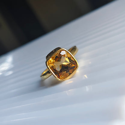 Citriva Natural Citrine Unisex Ring