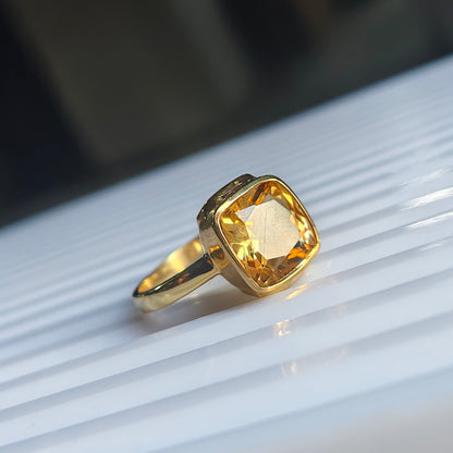 Citriva Natural Citrine Unisex Ring