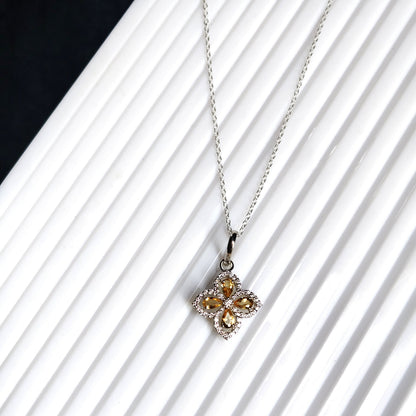 Glamour Fiesta Citrine Pendant with Chain