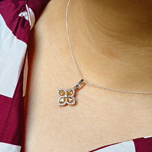 Glamour Fiesta Citrine Pendant with Chain