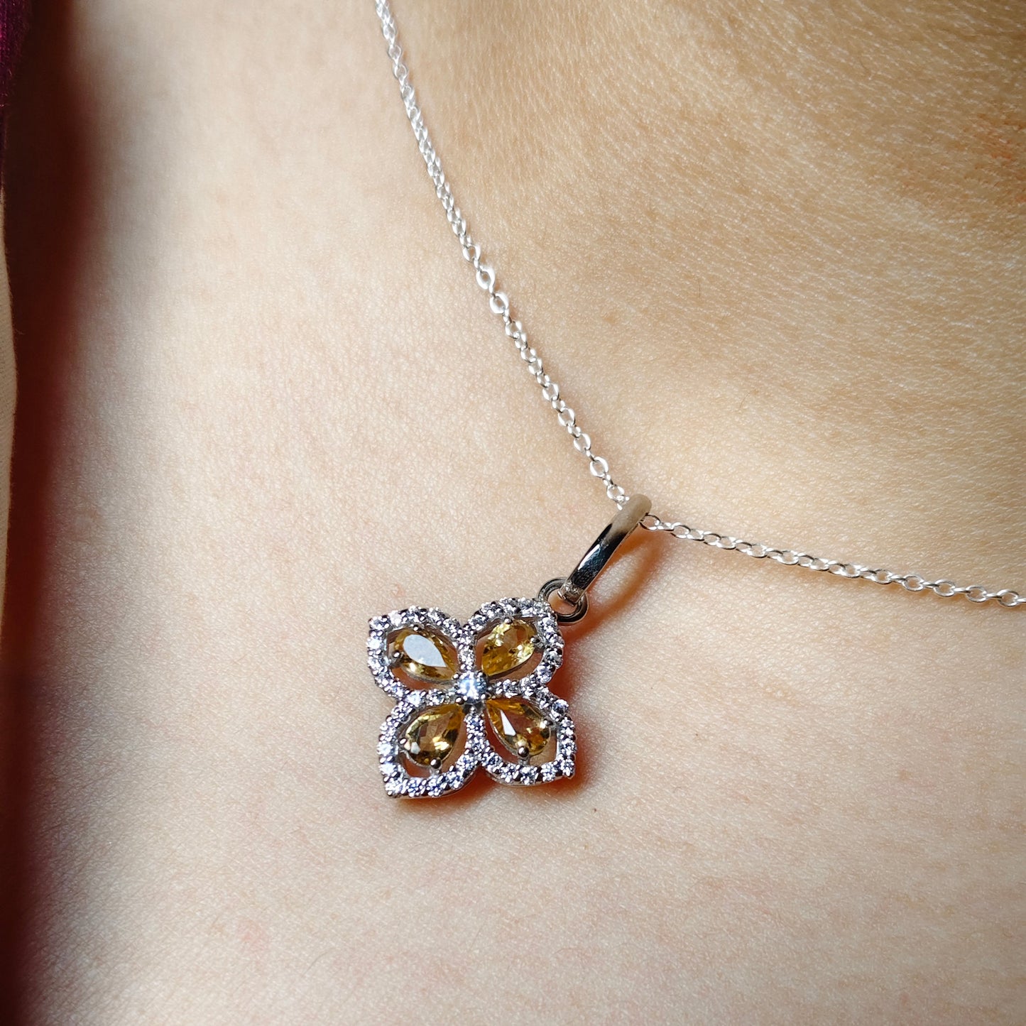 Glamour Fiesta Citrine Pendant with Chain