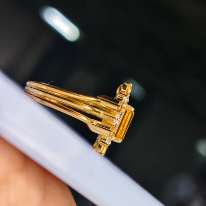 Gold hair clip on a blurred background