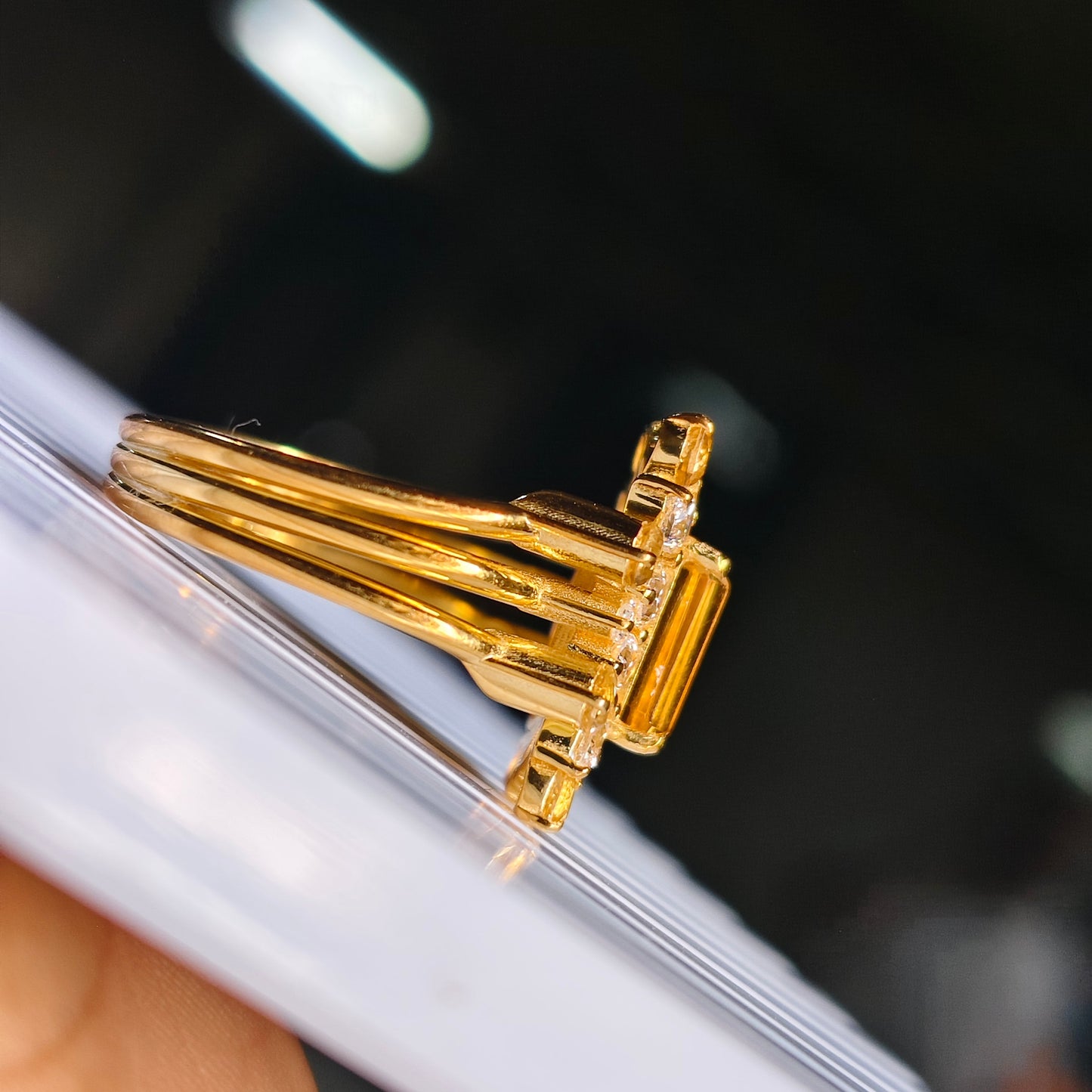 Golden Drizzle Statement Natural Citrine Ring