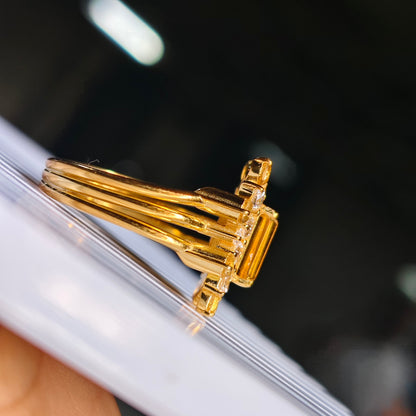 Golden Drizzle Statement Natural Citrine Ring