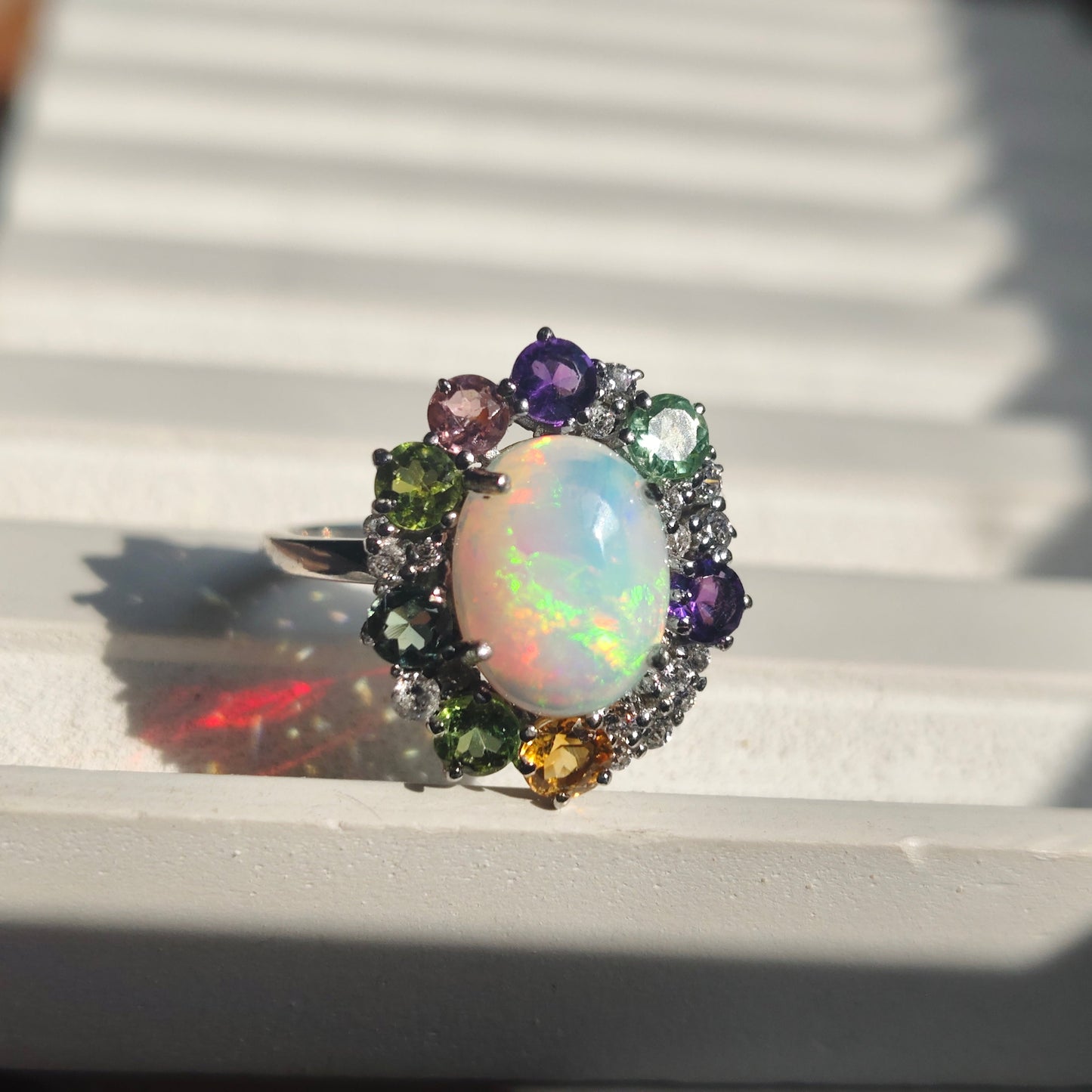 Sunburst Natural Opal Ring