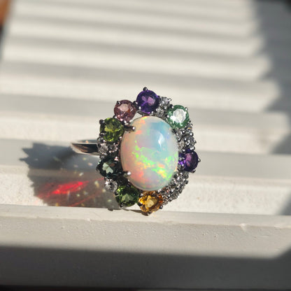 Sunburst Natural Opal Ring